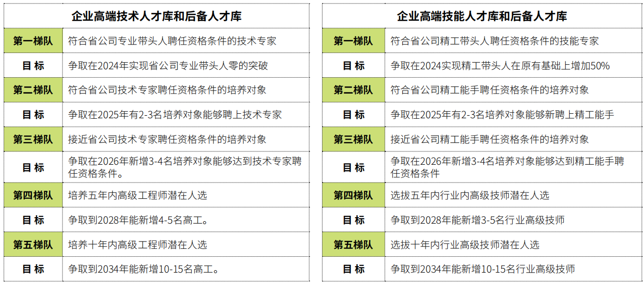 高端技术人才/高端技能人才五级梯队